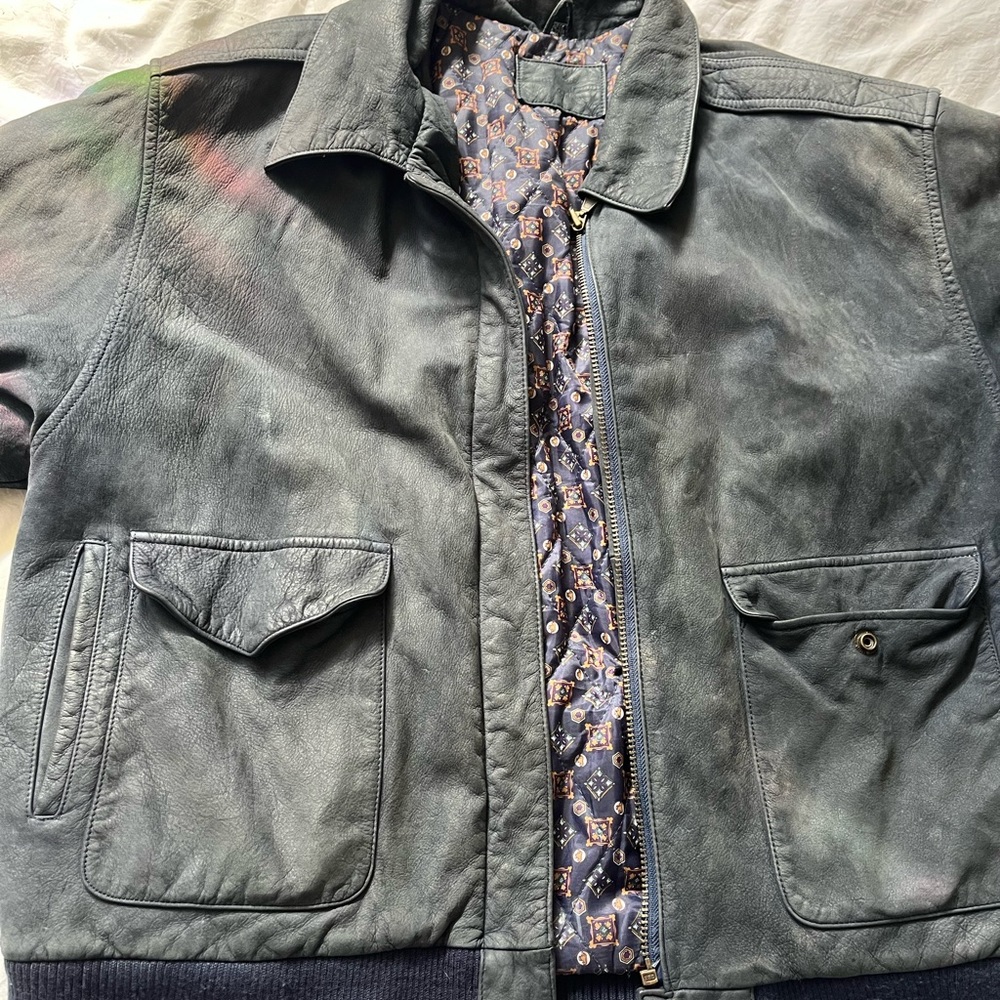 Vintage suede leather bomber jacket Hunt Club